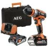 Perceuse Percussion AEG 18V - 1 Batterie 2.0Ah - 1 Batterie 4.0Ah - 1 Chargeur BSB18C2XLI-X02C -AEG Soldes 12822328 1