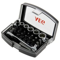 Mini Coffret Clé à Cliquet Réversible + Accessoires - 24 Pièces - AEG -AEG Soldes 27944685 3