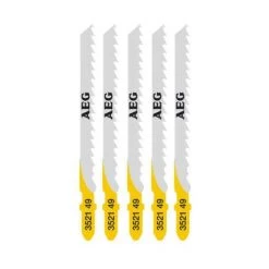 Pack De 5 Lames Scie Sauteuse AEG 75mm Bois - Métal - Plastiques T101D