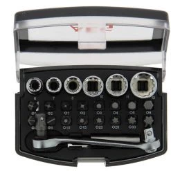 AEG Coffret Outillage 6 Douilles+16 Embouts Tournevis+clé à Cliquet