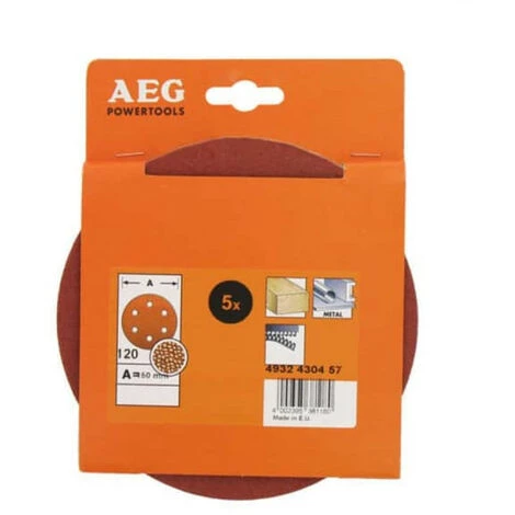 Kit 5 Disques Abrasifs AEG Grain 40 150mm 4932430454 4 Kit 5 Disques Abrasifs AEG Grain 40 150mm 4932430454 – Image 2