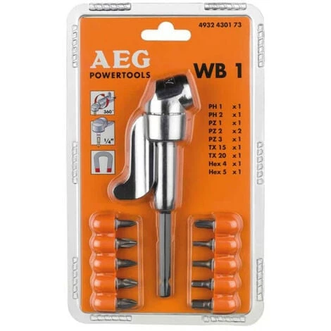 Renvoi D'angle WB1 Et 10 Embouts De Vissage AEG 4932430173 3 Renvoi D'angle WB1 Et 10 Embouts De Vissage AEG 4932430173